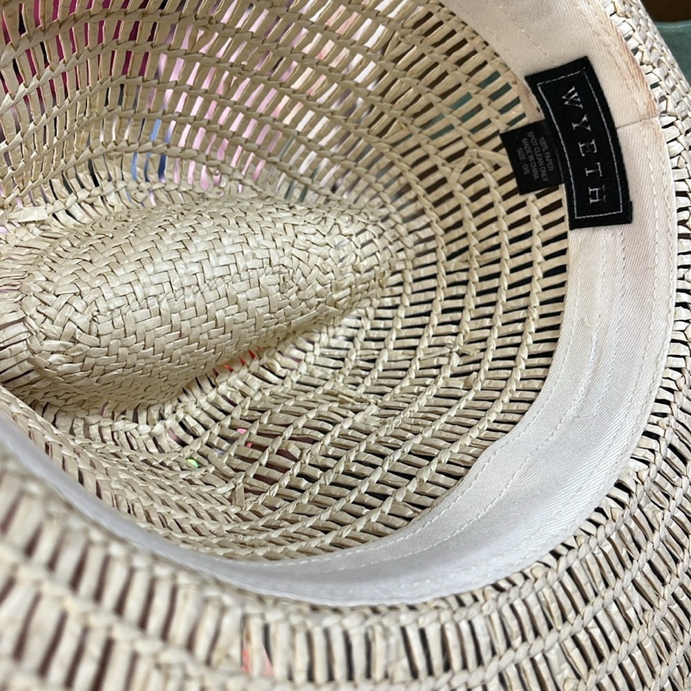 Anthropologie Wyeth Geo Open Weave Rancher Cream Straw Hat - Picture 4 of 7